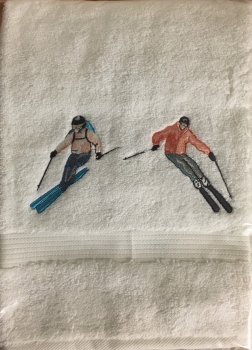 Skifahrer Handtuch 50/100 oder Duschtuch 70/130 oder Gästetuch 30/50 cm
